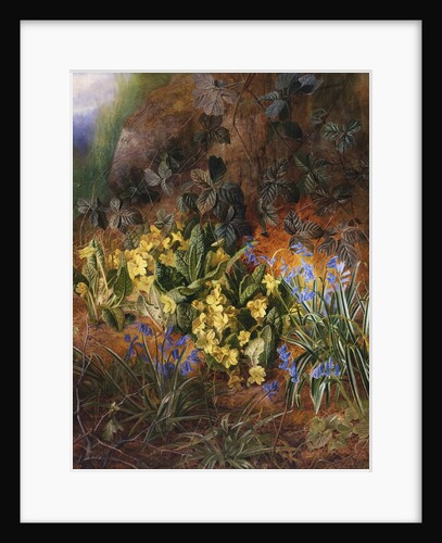 Spring Flowers on a Mossy Bank by Charles Archer