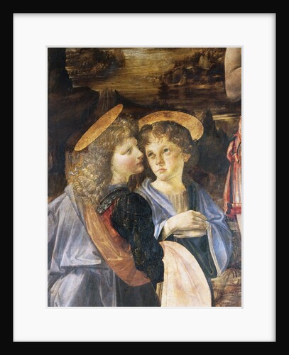 Detail of Baptism of Christ by Andrea del Verrocchio and Leonardo da Vinci by Anonymous