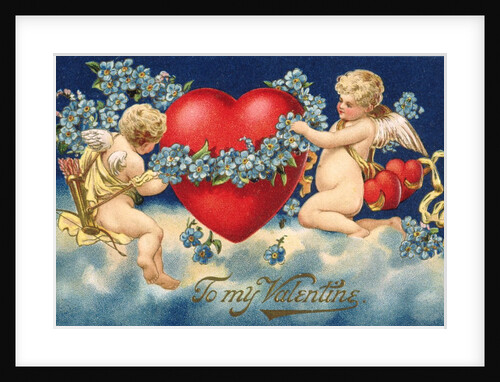 To My Valentine Postcard with Two Cupids by Anonymous