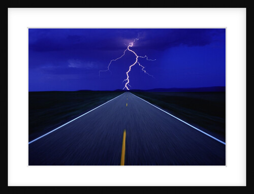 Road and Lightning by Anonymous