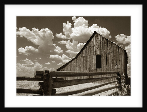 Fence and Barn by Anonymous