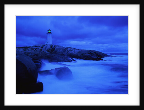 Lighthouse on Rocky Shore by Anonymous