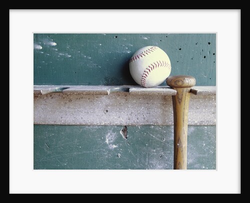 Baseball and Bat on Rack by Anonymous
