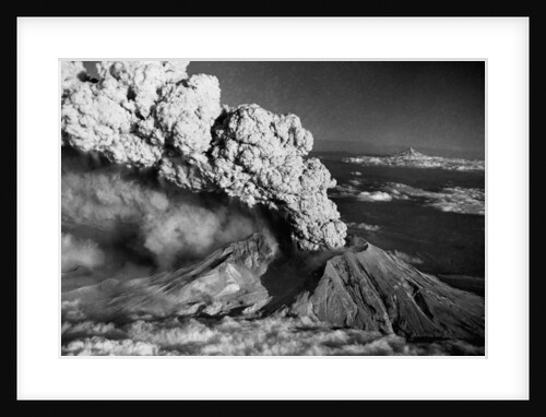 Mount St. Helens Eruption and Mount Hood by Anonymous