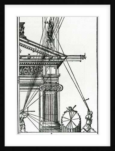 Sixteenth Century Woodcut of Engineers Surveying a Classical Building by Anonymous