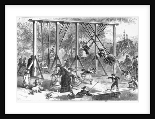 19th-Century Illustration of a Playground in Central Park by Anonymous