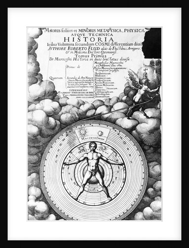 Man the Microcosmus surrounded by spheres of the Macrocosm. From Fludd: Utriusque Cosmi Historia Opp by Anonymous
