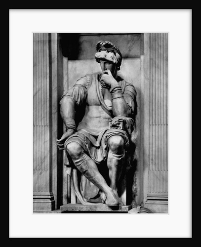 Detail of Lorenzo de' Medici from the Tomb of Lorenzo de' Medici by Michelangelo Buonarroti