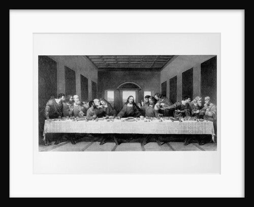 The Last Supper. an engraving of Leonardo da Vinci's famous painting. at S. Maria delle Grazie, Mila by Anonymous