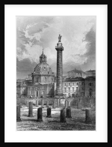 Trajan's column. Rome. Undated engraving by Anonymous