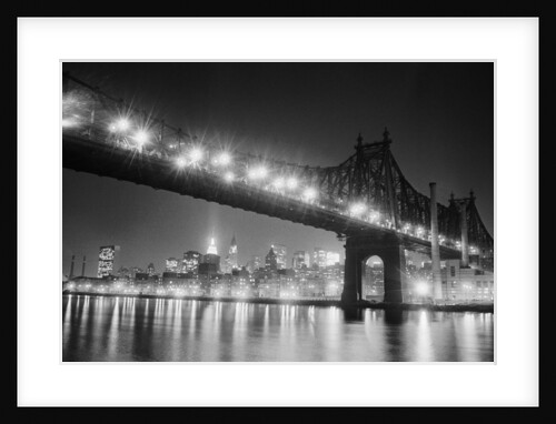 Queensboro Bridge and Manhattan at Night by Anonymous