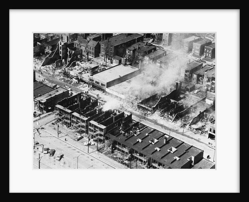 Burning Buildings on a Chicago Street by Anonymous
