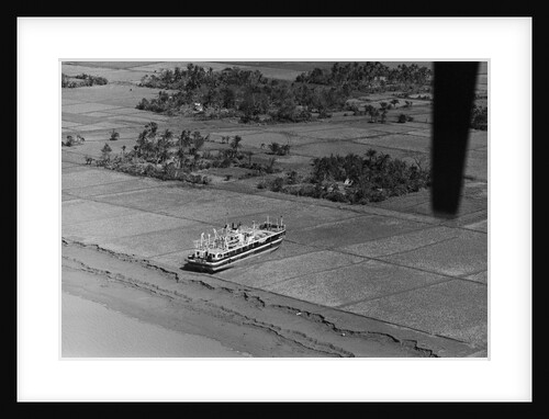 Steamer Beached on Field After Cyclone by Anonymous
