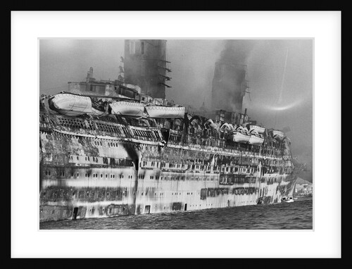 Gutted Hull Of Oceanliner, Qn. Elizabeth by Anonymous