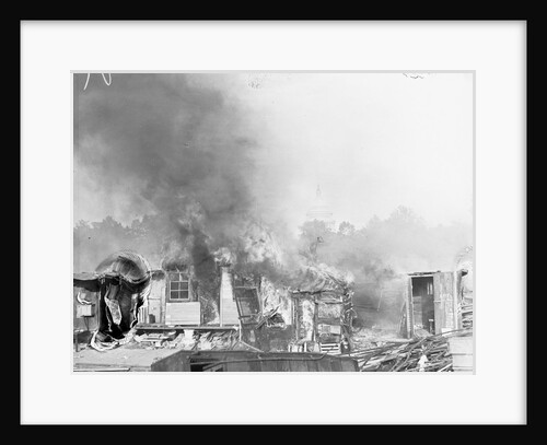 Shanties Burning in Bonus Army Shantytown by Anonymous