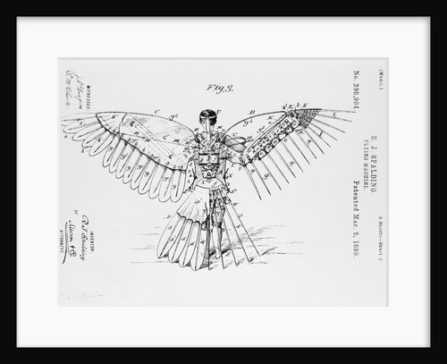 Patent Drawing of Flying Machine by R.J. Spalding