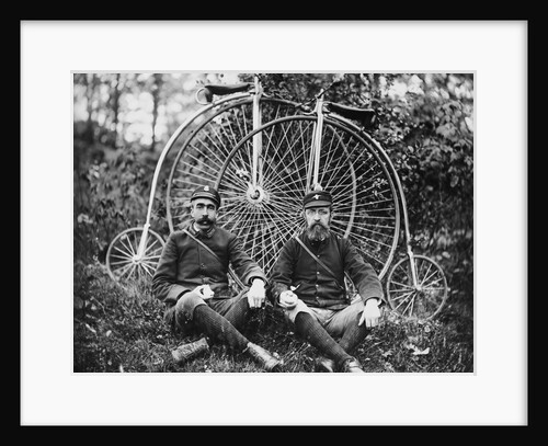 Early Bicyclists Taking a Break by Highwheelers
