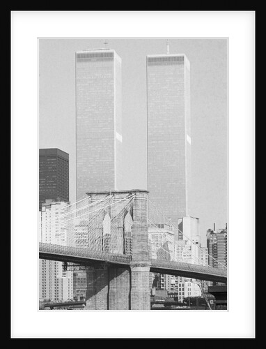 Brooklyn Bridge and World Trade Center Towers by Anonymous