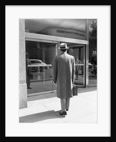 Salesman in Front of Office Building by Anonymous