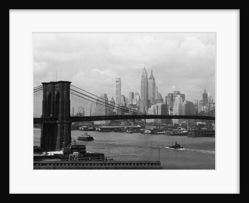 Manhattan Skyline And Brooklyn Bridge by Anonymous