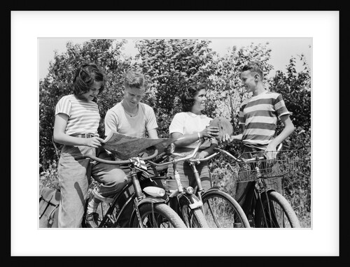 Cyclists Studying Road Map by Anonymous