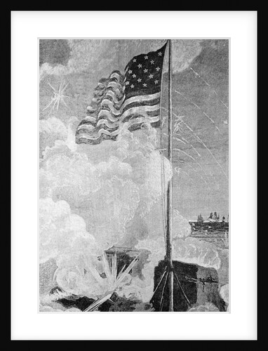 War Scene; Us Flag; Explosions by Anonymous