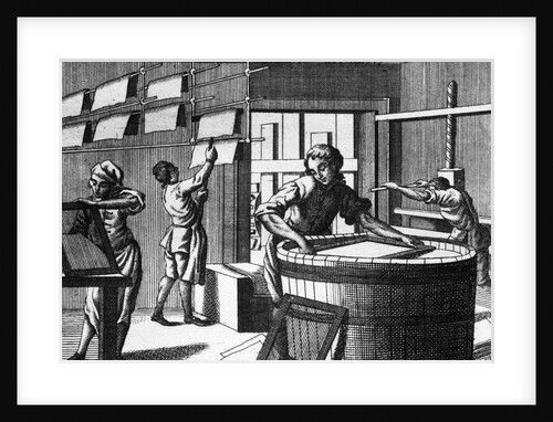 18th-Century Engraving of The Papermaker by Anonymous
