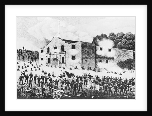Lithograph of the Siege of the Alamo by Anonymous