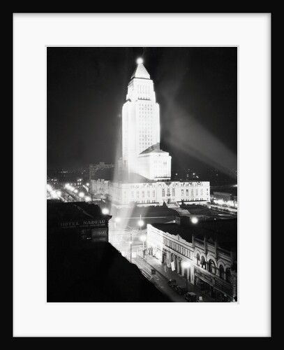 Aerial View Of City Hall At Night by Anonymous