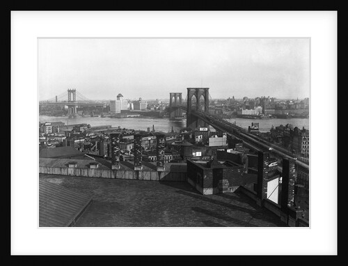 Bird'S Eye View Of The Brooklyn Bridge by Anonymous