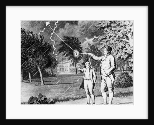 Drawing Of Benjamin Franklin Experiment by Anonymous