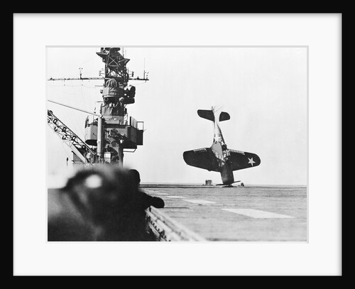 Douglas Dive-Bomber Crashed on Aircraft Carrier Deck by Anonymous