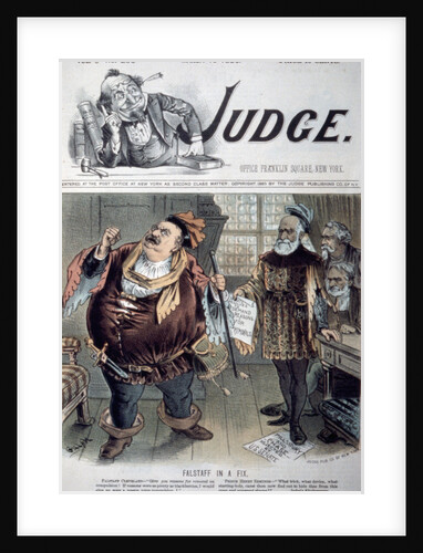Political Cartoon "Falstaff in a Fix" on the Cover of Judge Magazine by Anonymous