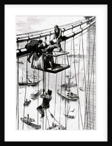 Men Working; Building The Brooklyn Bridg by Anonymous