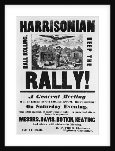Poster for William Harrison Election Rally, 1840 by Anonymous