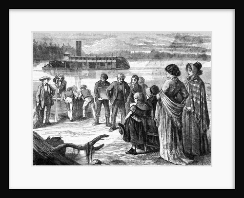 Emigrants Heading West At The River by Anonymous