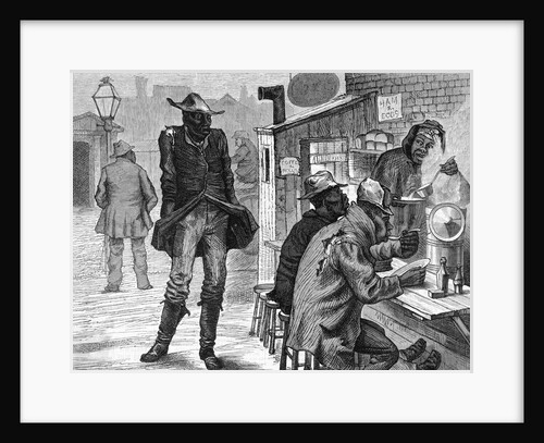 Hungry Black Man At Open Food Stand by Anonymous
