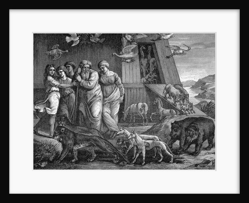 Woodcut of Animals Leaving Noah's Ark by Anonymous