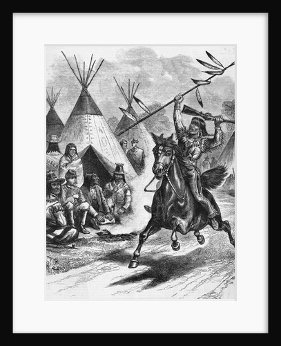Illustration Of Indian On Horse Back by Anonymous