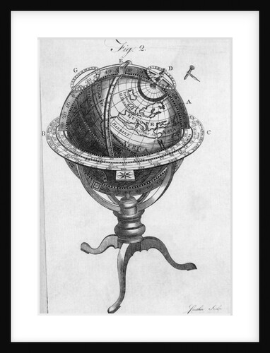 Globe On Stand 18Th Century Engraving by Anonymous