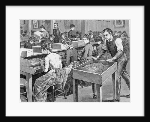 Cigarette Factory With Women Working by Anonymous