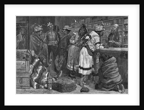 Sketch in a Hudson Bay Company Trading Store by Frederick Remington