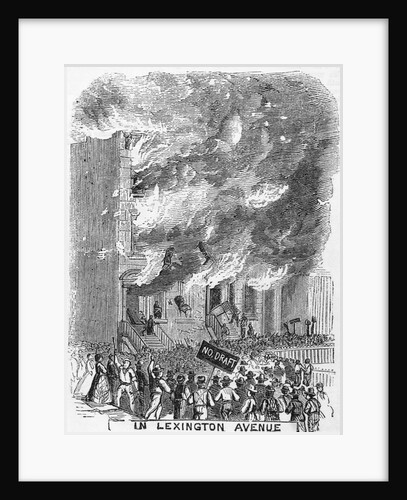 19th-Century Engraving of a Mob Setting Fire to a House by Anonymous