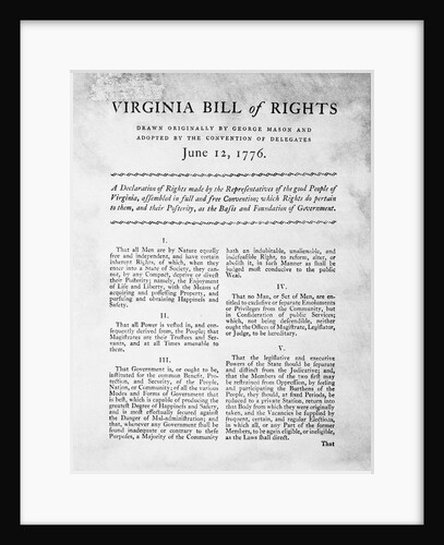 Bill of Rights of the State of Virginia by Anonymous