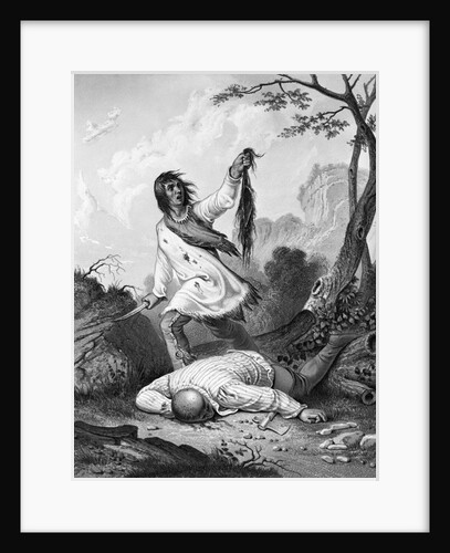 Indian Scalping Man; Lithograph by Anonymous