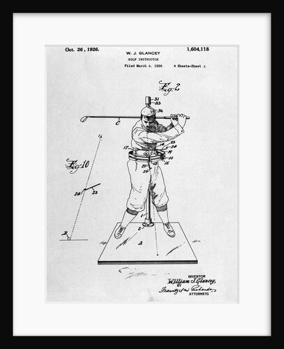 Drawing Of Golfer In Pose by Anonymous