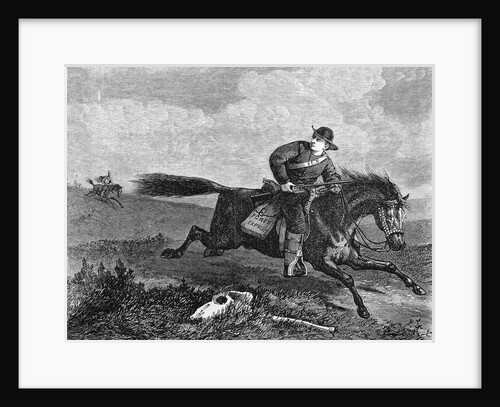 Print of Pony Express Pursued by Indians by H.G. Andrews