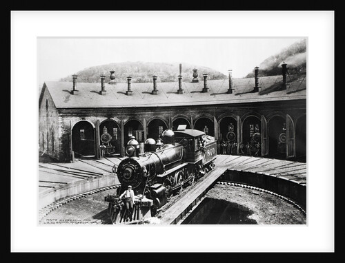 Round House With Train In Center by Anonymous