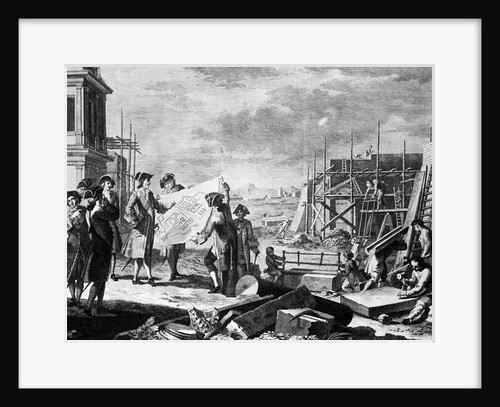 Engraving of Peter The Great Supervising the Building of St. Petersburg by Anonymous