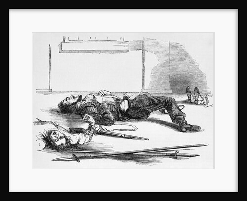 Engraving Of Dead Laying On Floor by Anonymous